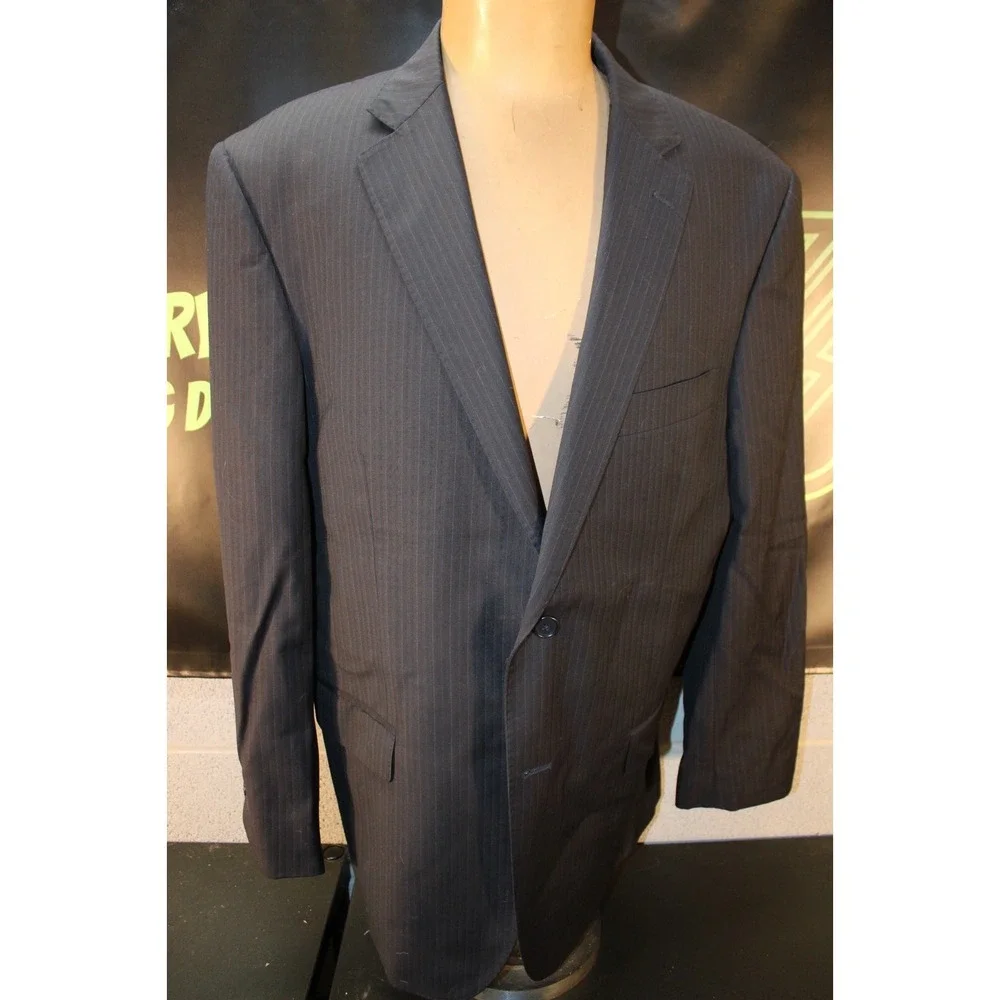 Pronto Uomo Tollegno 1900 Men Blazer Black Pinstripe Made in Italy 42 Regular‎